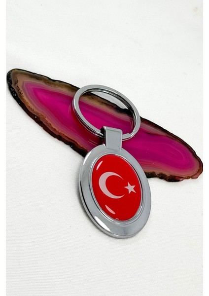 Kırmızı Ay Yıldız Metal Anahtarlık, Hediyelik Türk Bayrağı Anahtarlık