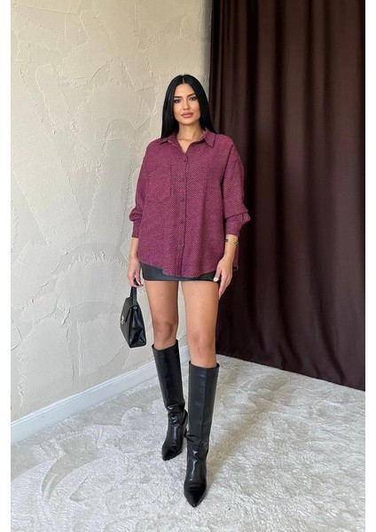 Fuşya Işıltılı Gömlek modelleri