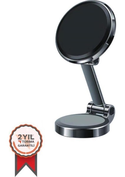 Ayarlanabilir, Portatif Masaüstü Telefon Tutucu, Siyah Metal, Mıknatıslı, Şık ve Kullanışlı