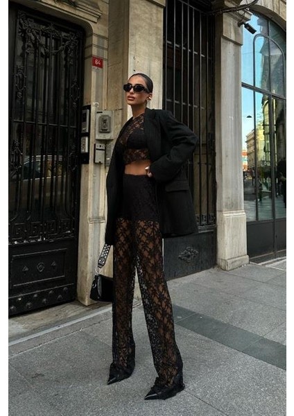 Evelyne Crop Dantelli Takım 9751-08