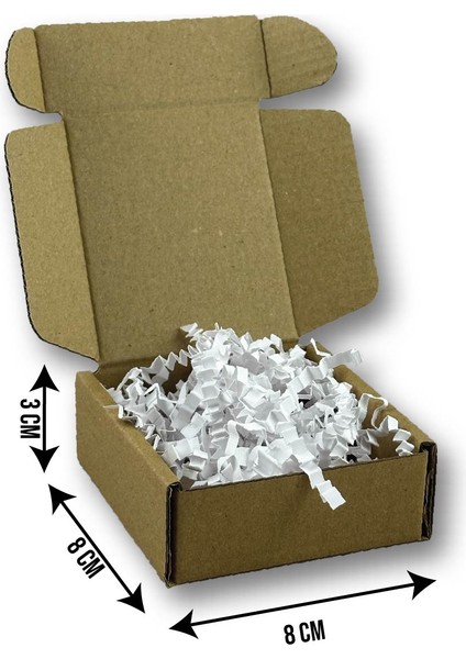 8X8X3CM Kilitli Dayanıklı E-Ticaret Karton Kargo Kutusu 250 Adet