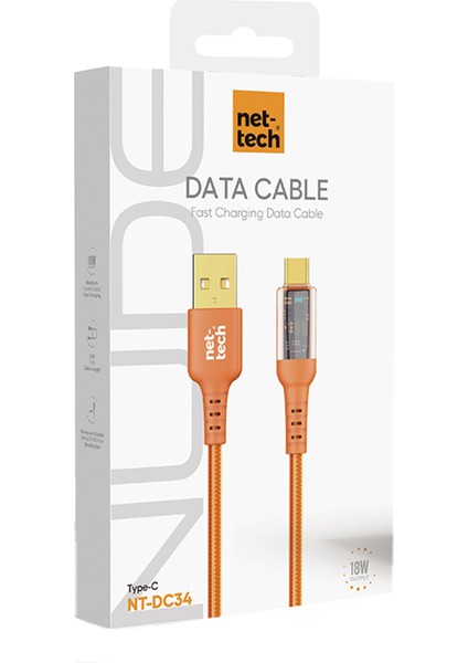 NT-DC34 18W Plastik 100 cm USB To Type-C Şarj ve Data Kablosu fiyatları
