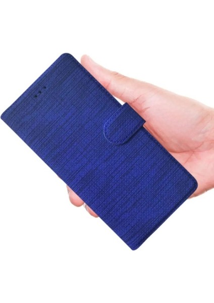 Xiaomi Redmi 12C Uyumlu Kart ve Para Bölmeli Standlı Cüzdanlı Kılıf - Mavi