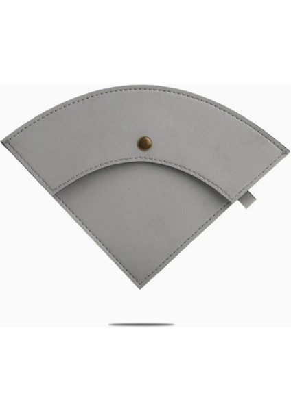 Gri - Premium Suni Deri Seyahat Kahve Filtresi Saklama