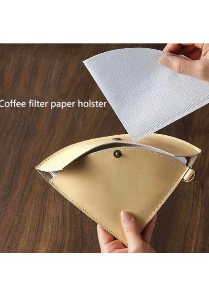 Gri - Premium Suni Deri Seyahat Kahve Filtresi Saklama fiyatları