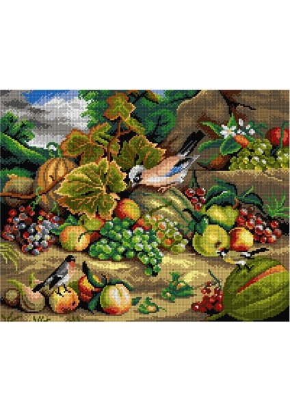 Baskılı Goblen Meyveler ve Kuşlar 2949 40*50 cm