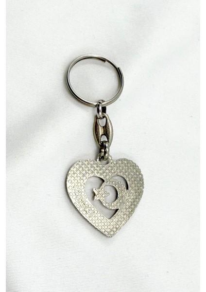 Kalpli Kırmızı Türkiye Yazılı Metal Anahtarlık, Hediyelik Ay Yıldızlı Anahtarlık indirimleri