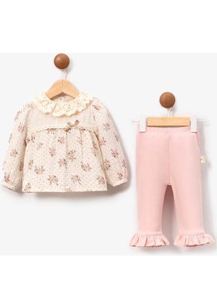 Çiçek Baskılı Müslin Bebek Takım