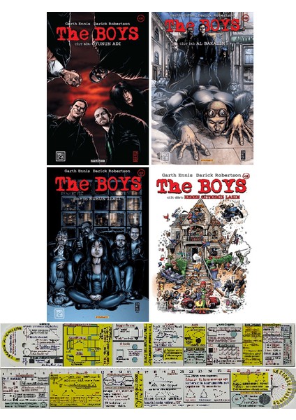 The Boys 1-2-3-4. Ciltler Çizgi Roman Seti + Mat. Öğreten Cetvel