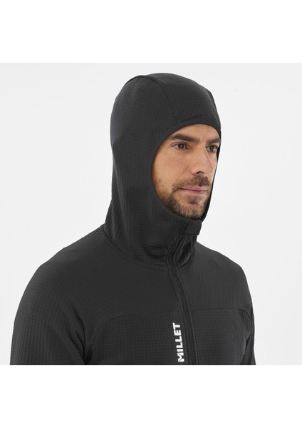 Fusıon Grıd H Erkek Kapşonlu Polar Ceket Tam Fermuarlı MIV9024 0247