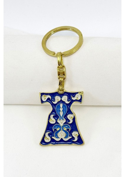 Lacivert Desenli Kaftan Metal Anahtarlık, Hediyelik Anahtarlık