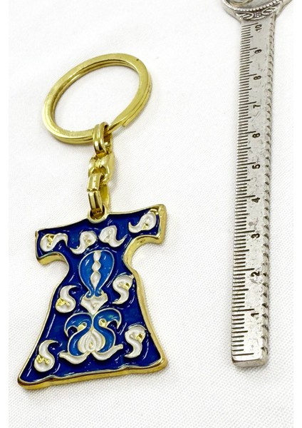 Lacivert Desenli Kaftan Metal Anahtarlık, Hediyelik Anahtarlık