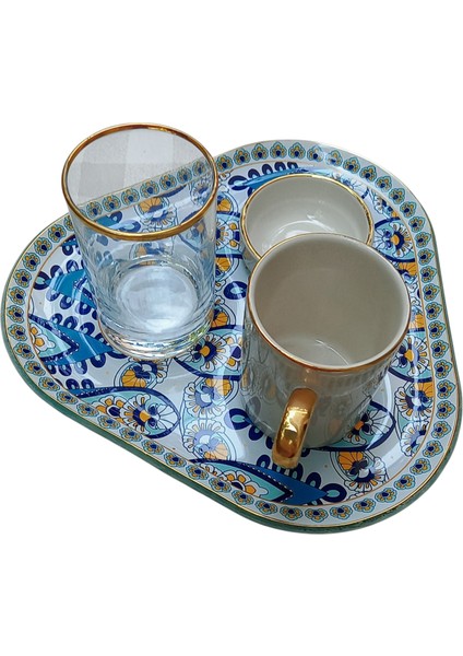 Lotus Blue Kahve Sunum Fincan 4 Parça