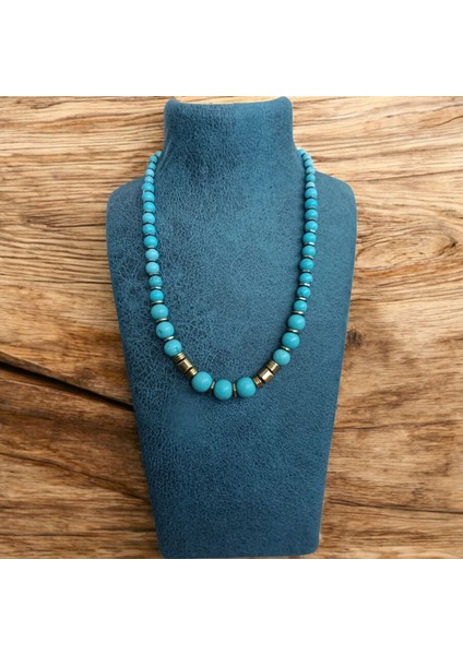 Turkuaz Firuze Taşı Hematit Taşı Kolye Doğal Taş Kolye