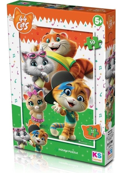 Cat 709 44 Kedi Puzzle 50 Parça -