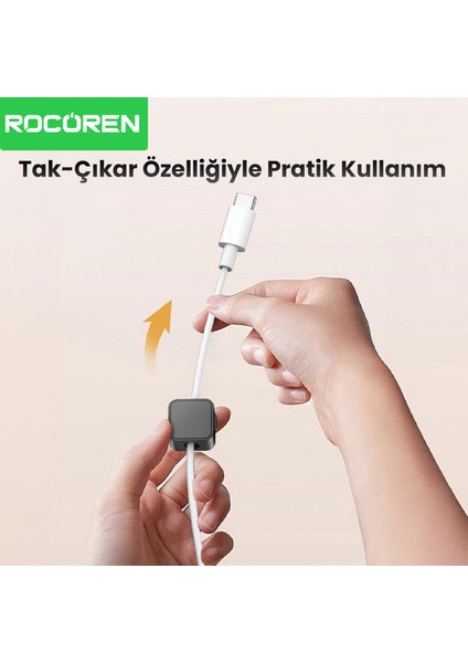 Manyetik Kablo Düzenleyici ve Tutucu Klips Seti Siyah