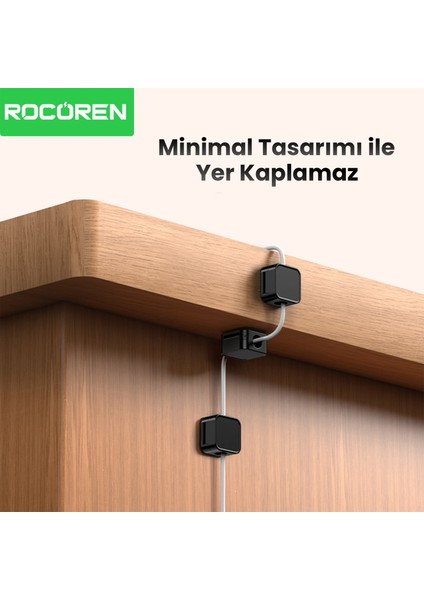 Manyetik Kablo Düzenleyici ve Tutucu Klips Seti Siyah