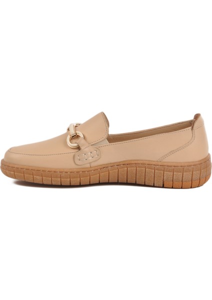 Bej Hakiki Deri Anatomik Kadın Casual Ayakkabı Z078 Z fiyatları