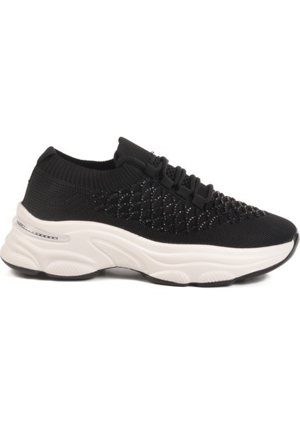 Siyah Hafif Triko Örme Anatomik Kadın Sneaker B064 Z
