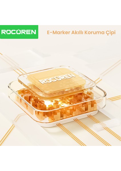 240W 4'ü 1 Arada Type-C / Usb-A / Lightning Mor Silikon Şarj ve Data Kablosu 1.2 Metre