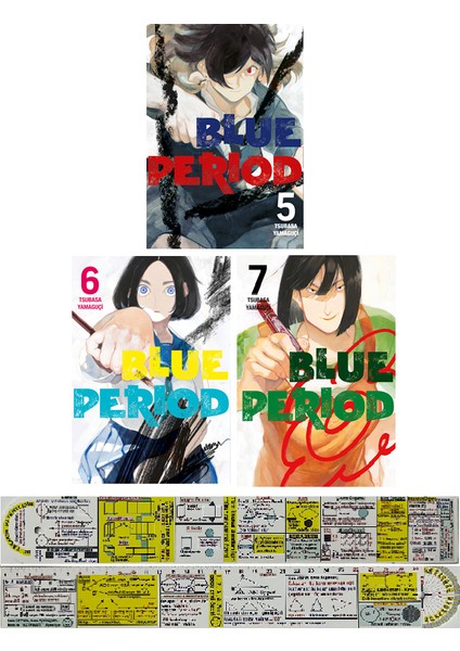 Blue Period 5-6-7. Ciltler Manga Seti + Mat. Öğreten Cetvel
