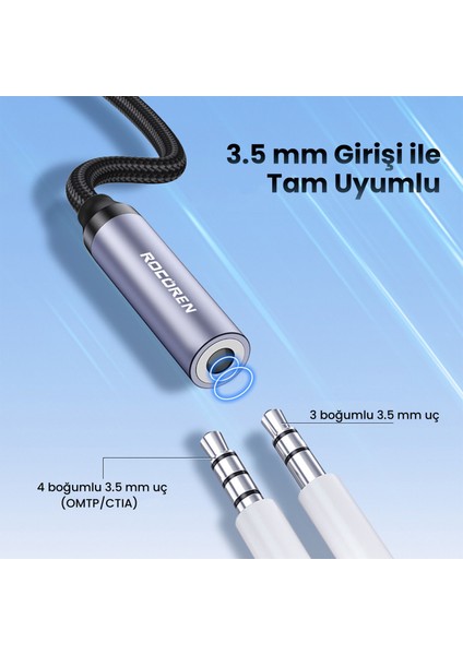 Dac Çipli Type-C To 3.5mm Jack Aux Ses Dönüştürücü Çevirici Kablo Adaptör