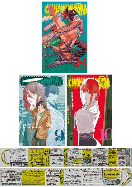 Chainsaw Man 8-9-10. Ciltler Manga Seti + Mat. Öğreten Cetvel