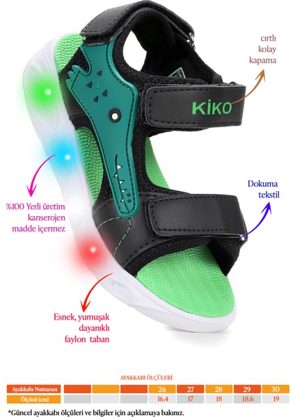 Arnı Günlük Işıklı Cırtlı Erkek Çocuk Sandalet Ayakkabı fiyatları