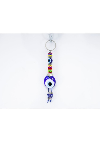 Renkli, El Yapımı Cam Nazar Boncuklu Anahtarlık, Hediyelik Anahtarlık fiyatları