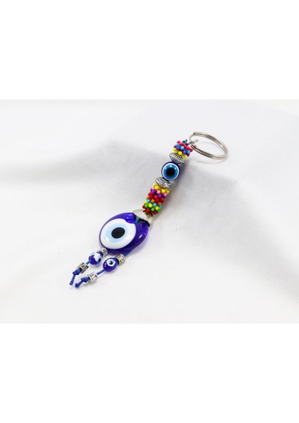 Renkli, El Yapımı Cam Nazar Boncuklu Anahtarlık, Hediyelik Anahtarlık indirimleri