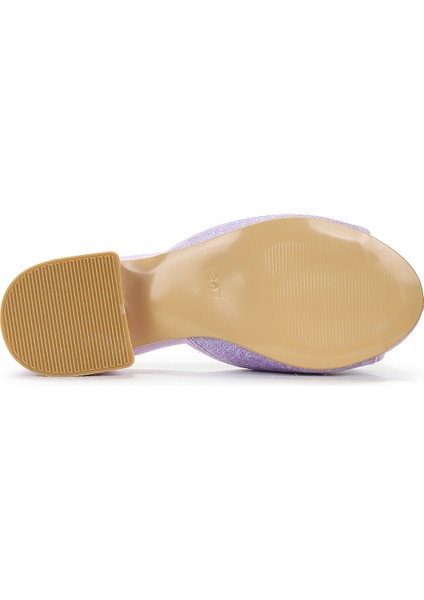 Unicorn Kız Çocuk Topuklu Simli Abiye Terlik Lila indirimleri