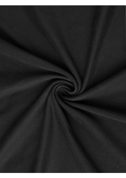 Siyah Renk Erkek V Yakalı T-Shirt Likralı Pamuk Spor Tişört