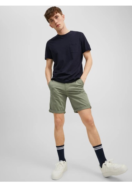Erkek Regular Fit Haki Chino Şort - 12165604