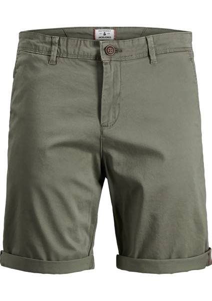 Erkek Regular Fit Haki Chino Şort - 12165604