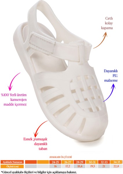 Fina Günlük Deniz Havuz Plaj Kız Çocuk Sandalet Ayakkabı fiyatları