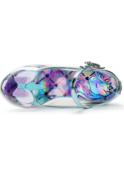 Unicorn Kız Çocuk Topuklu Abiye Şeffaf Ayakkabı Su Yeşili fırsatları