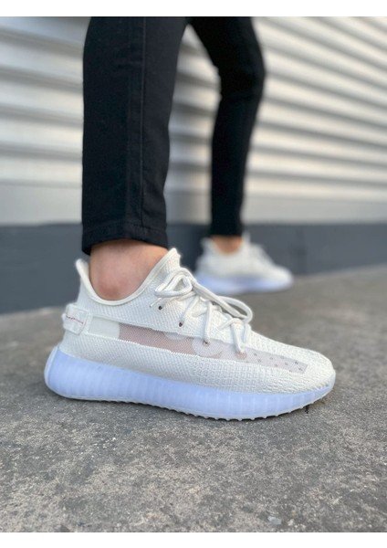 JY305 Pulse Bağcıklı Triko Unisex Günlük Spor Ayakkabı - Beyaz