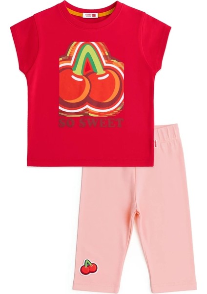 Kız Çocuk Penye Taytlı Takım