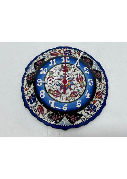 Çini Boyama Kabartma Duvar Saat 18CM - Çini Saat fiyatları