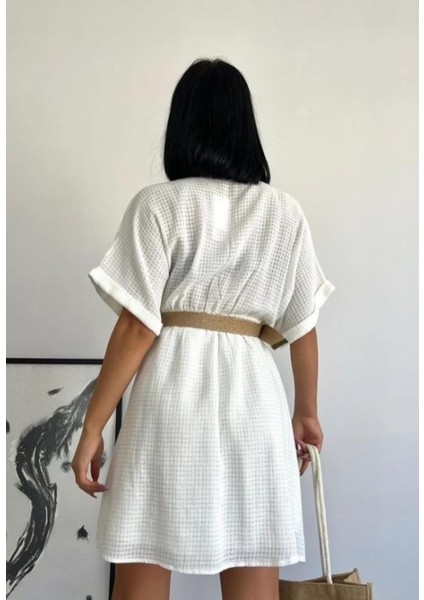 Hasır Kemer Detaylı Ithal Brode Elbise indirimleri