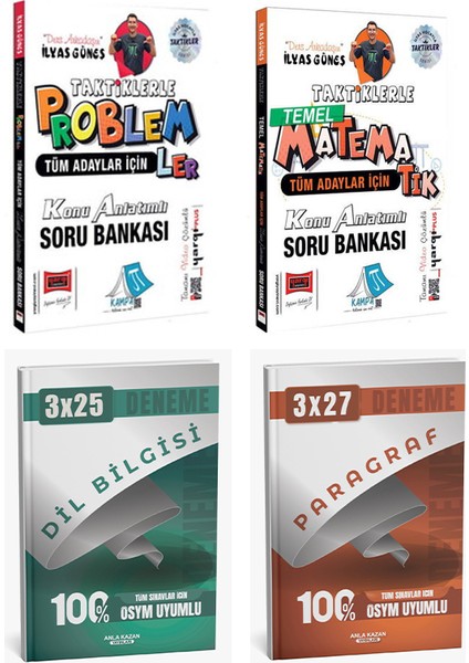 Yargı + Anla Kazan Taktiklerle Matematik Problemler + Anla Kazan Paragraf Dil Bilgisi Deneme 4 Lü fiyatları