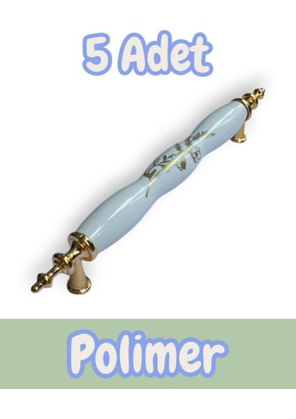 Polimer Lavanta Kulp Lüks Modern Mobilya Çekmece Vestiyer Mutfak Dolabı Kulpu 128MM (5 Adet)