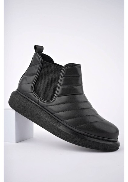 ET205 Boston Bağcıksız Cilt Erkek Spor Bot St - Siyah modelleri