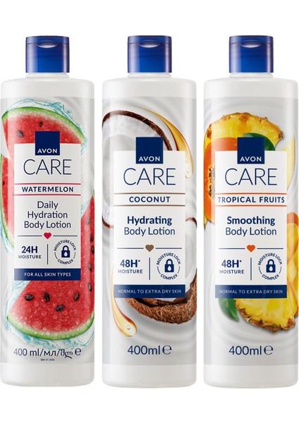 Hindistan Cevizi Yağı Tropik Meyve Özü Içeren Karpuz Kokulu Üçlü Vücut Losyonu Paketi