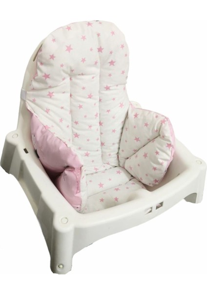 Bebek Çocuk Mama Sandalyesi Minderi Pembe Hilal ve Pembe Yıldızlı fırsatları