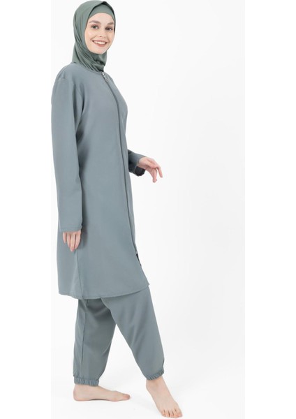 Bayan Paraşüt Kumaş Fermuarlı Tesettür Mayo 1520-27 fiyatları