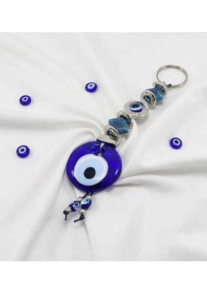 Çerçeveli Nazar Desenli El Yapımı Cam Nazar Boncuklu Anahtarlık, Hediyelik Anahtarlık modelleri