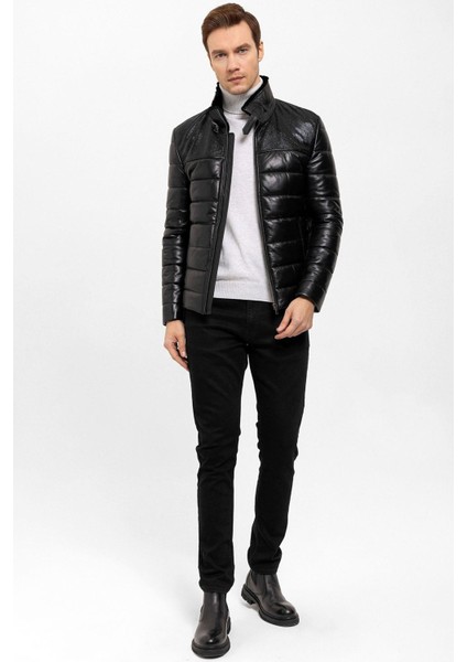 Renzo Siyah Erkek Deri Kaban modelleri