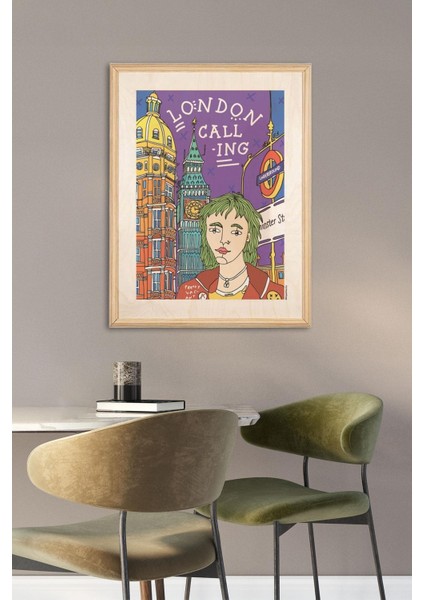 Ikıgai London Kadın Ahşap Tablo