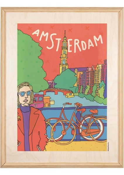 İkigai Amsterdam Ahşap Tablo